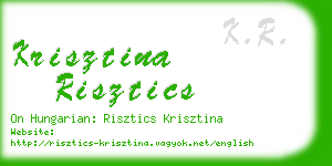 krisztina risztics business card